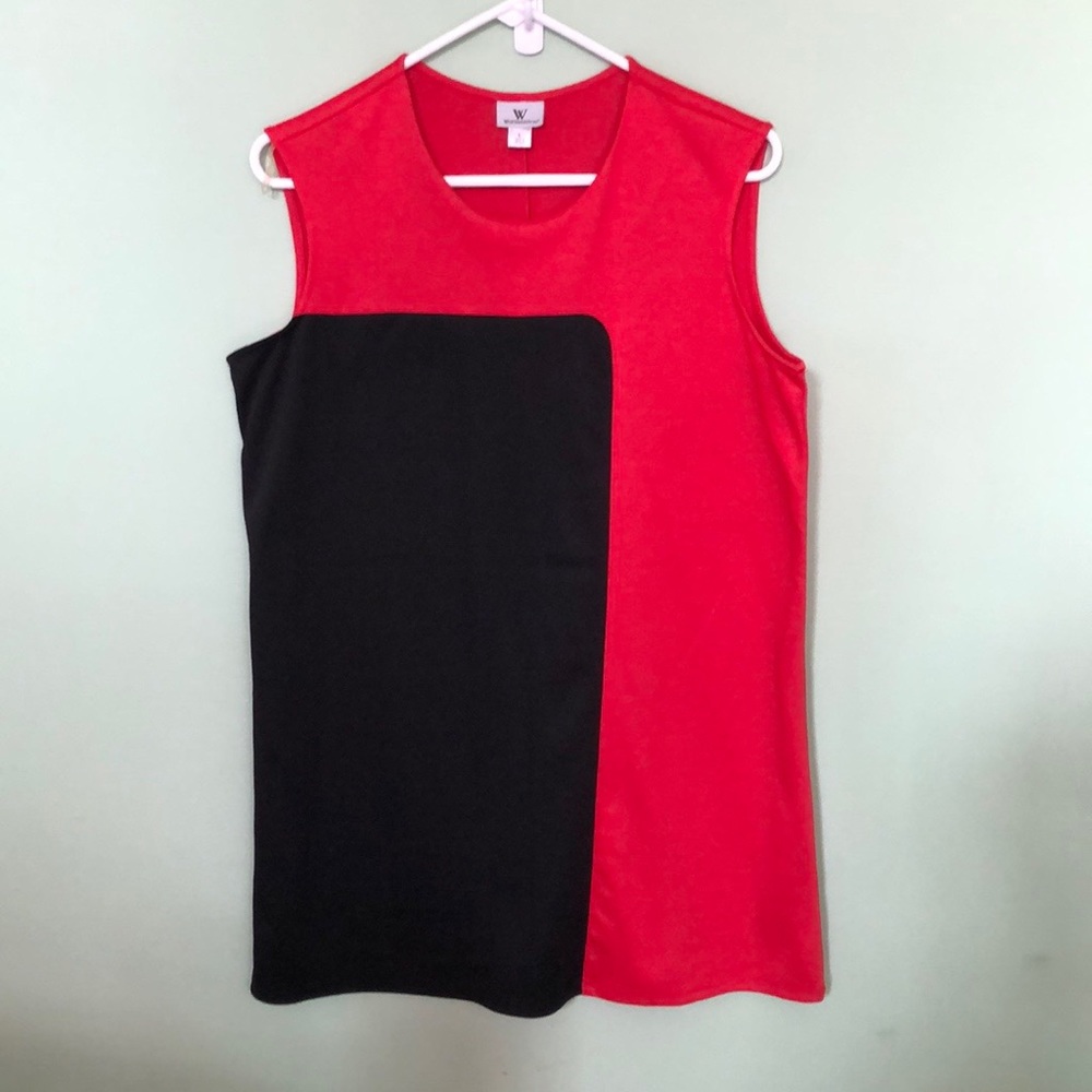 Red/Black sleeveless dress or oversized shirt